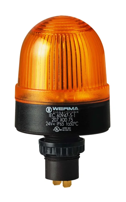 Populär Werma 208 serien Signallampa, Gul lins, Blinkande 115V, Xenon Inbyggd 500mA IP65