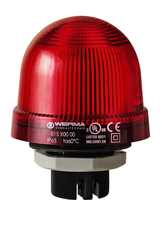 Expressleverans Werma 817 serien Signallampa, Röd lins, Blinkande 115V, Xenon Inbyggd 500mA IP65