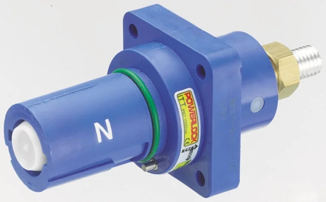 Rea ITT Cannon Veam Powerlock Blå Industriströmkontakt IP65, IP67 för Panel, 400A 1, 1kV
