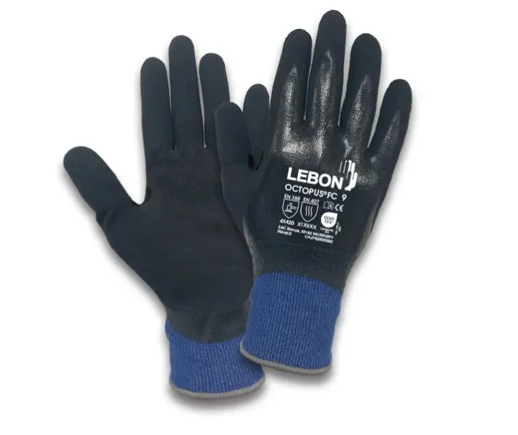 Sänkt pris Lebon Protection OCTOPUS/FC Arbetshandskar, Polyeten, Nitril, Svart, Blå, 10