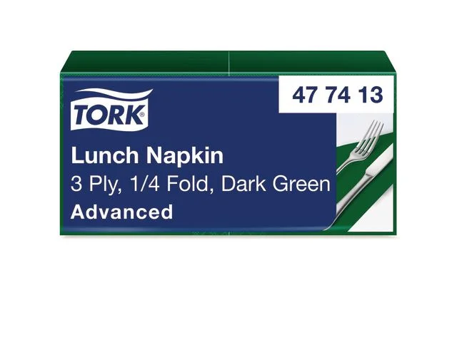 Servett TORK Lunch 3-lags m.grön 150/fp Rea