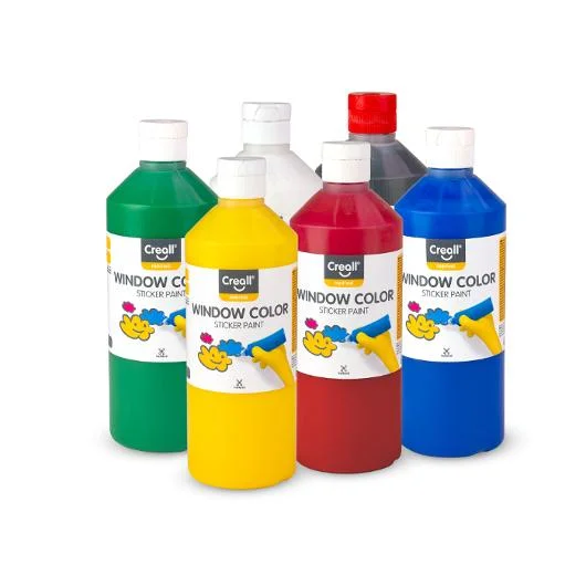 Fönsterfärg CREALL 6x500ml sort. färger Snabb frakt