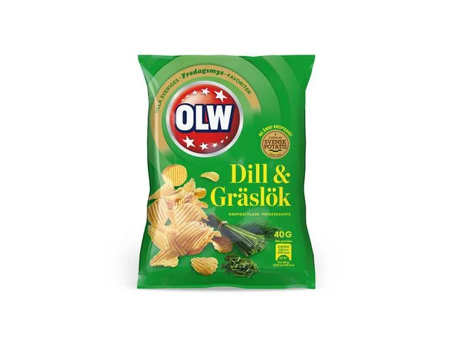 Kundfavorit Chips OLW dill&gräslök 40g