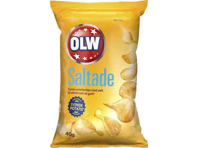 Fri frakt Chips OLW lättsaltade 40g