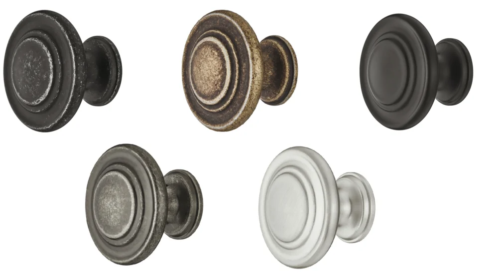 Sänkt pris Häfele Möbelknopf rund Antik Ø 34 mm, schwarz matt RAL 9017