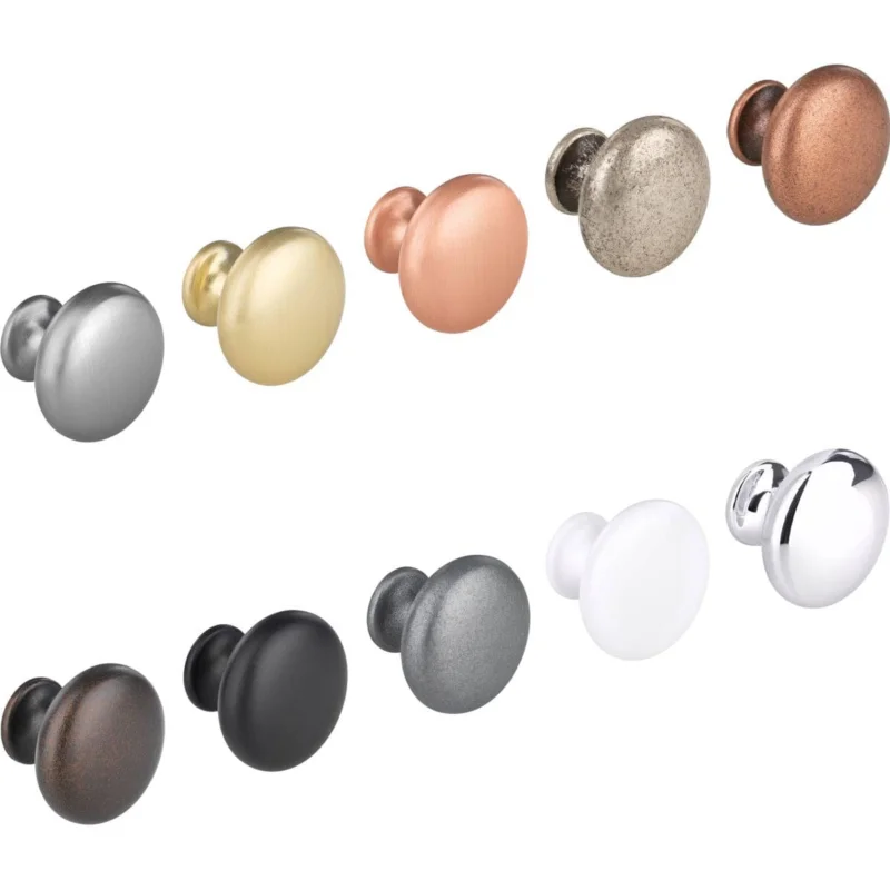 Viefe Möbelknopf DUKE aus Metall Ø 31 mm, Nickel gebürstet Expressleverans