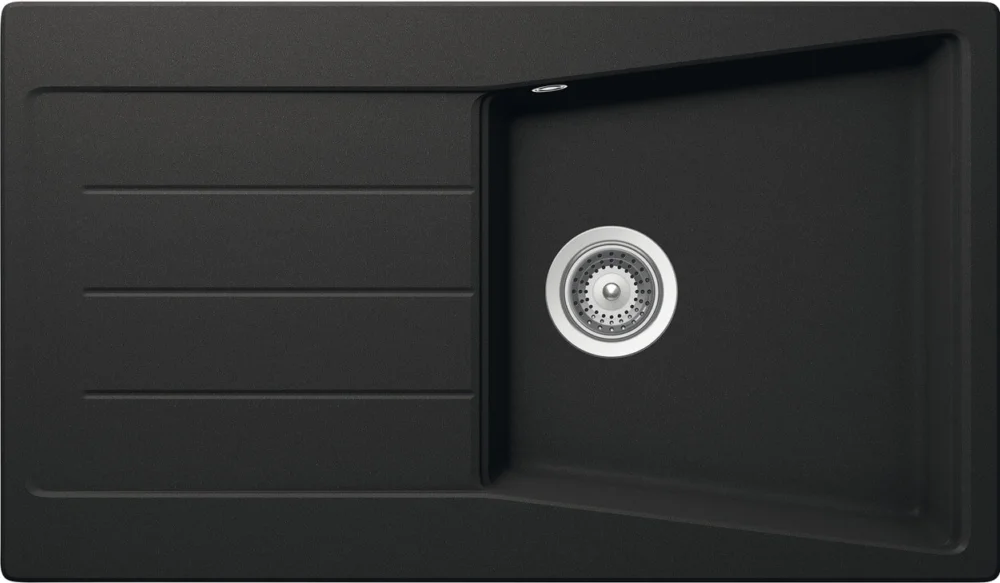 Häfele Aufbauspüle AS02L mit großem Becken 1000 x 500 mm, Schwarz matt Billigare