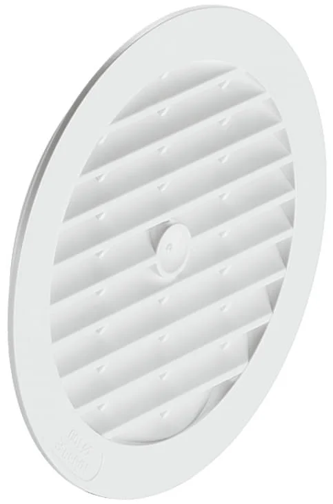 Häfele Lüftungsgitter H3624 rund Ø 123 mm Kunststoff weiß mit Lamellen Reapris