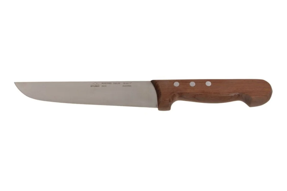 Köp online Stubai Schlachtmesser mit Holz-Giff aus Chrom-Molybdän-Edelstahl spezialgehärtet, 180 mm