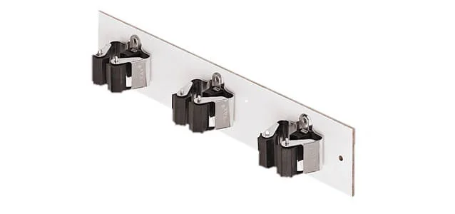 Häfele Stielgerätehalter Besen Wandhalter Klemmen fixiert, 4 fach Haken Kampanj