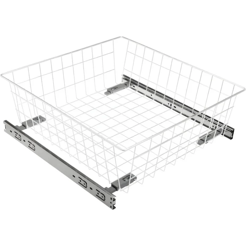 Köp online Gedotec Gitterauszugkorb CLASSIC aus Stahl weiß Tiefe 485 mm inkl. Auszugschiene mit Dämpfung, Höhe 200 mm für Korpusbreite 400 mm