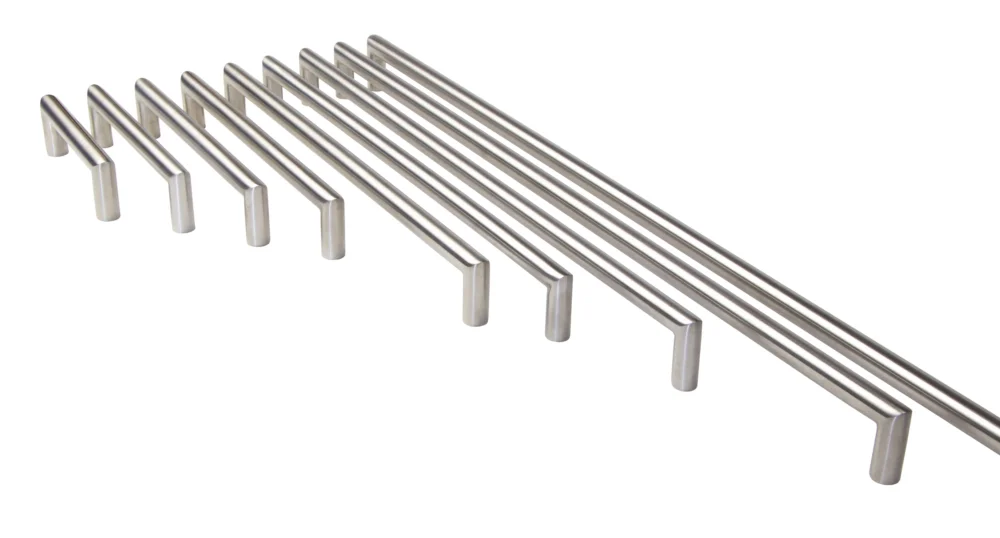 Kampanjpris Gedotec Möbelgriff GR10021 Stangengriff Ø 10 mm Edelstahl massiv - matt gebürstet, 202 x 10 x 192 mm