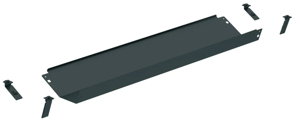 Reapris Häfele Kabelkanal Standard Kabelführung für Tische Kabelhalter schwarz, 1600 mm 1220 mm graphitschwarz, RAL 9011