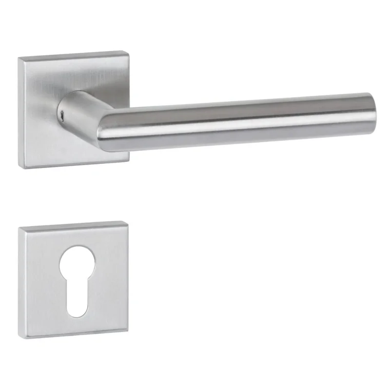 Hermat Türdrücker BASIC 02 aus Edelstahl, PZ - Profilzylinder Edelstahl matt Säker betalning