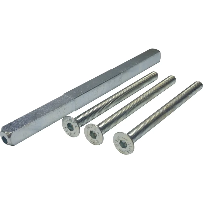 Gedotec Befestigungsset für Sicherheitsgarnituren Drückerstift und Schrauben Vierkant 8/8,5, Türstärke 75 - 85 mm Extra rabatt