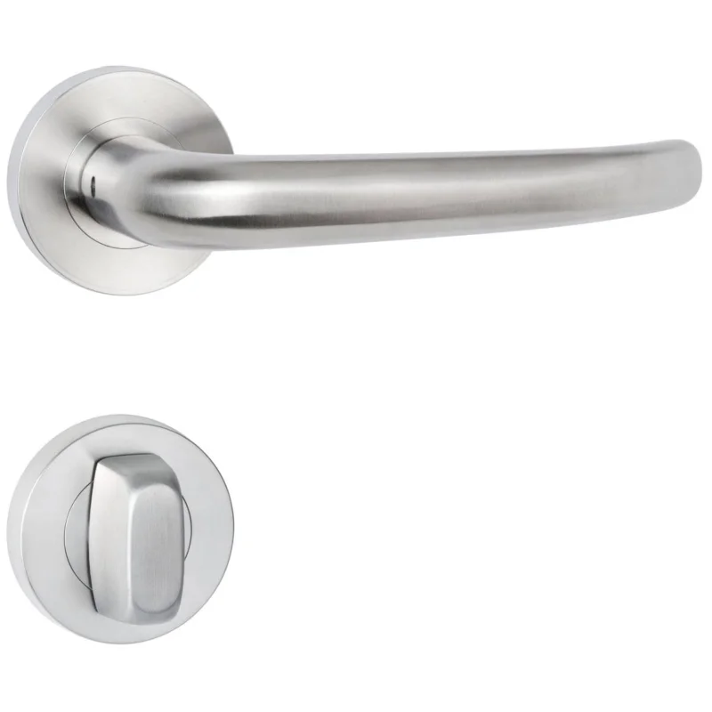 Begränsat antal Hermat Türdrücker BASIC 08 aus Edelstahl, WC - Badezimmer Edelstahl matt
