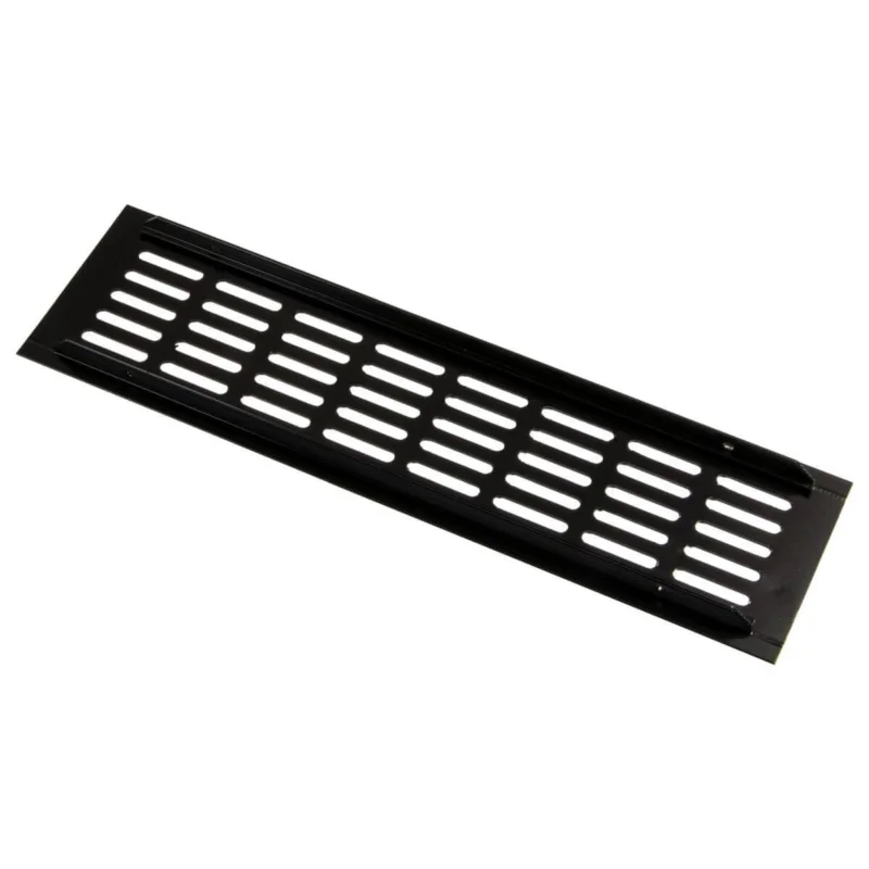Rea Gedotec Lüftungsgitter aus Aluminium mit gerillten Stegen, 100 mm-Schwarz matt eloxiert - 300 mm