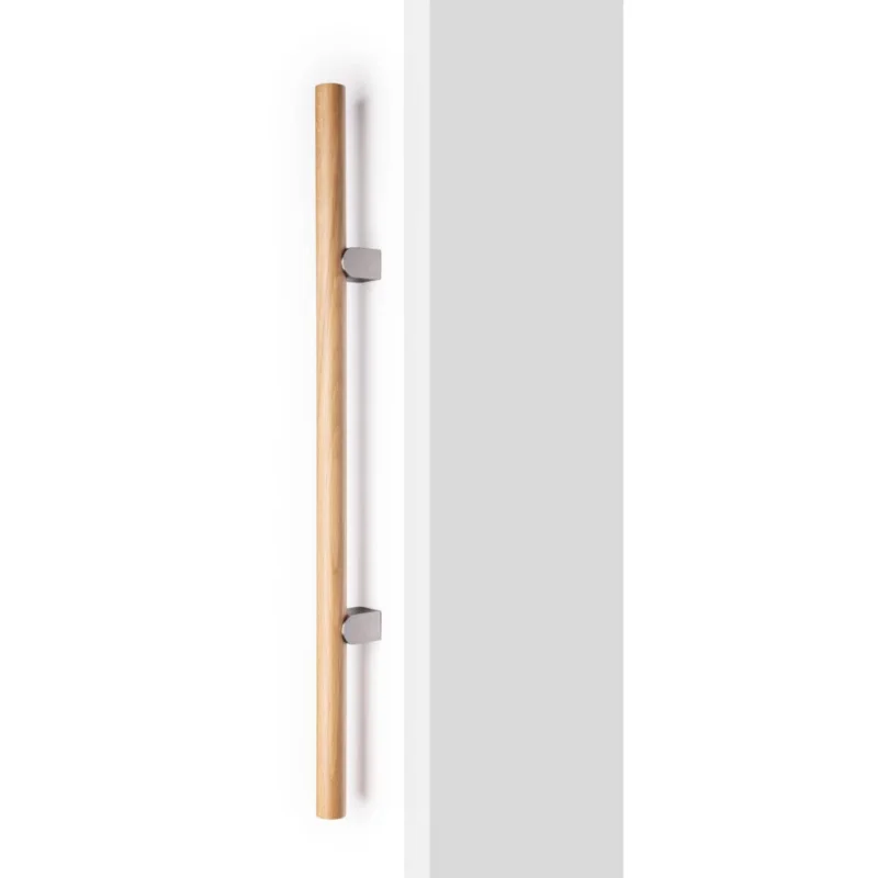 Viefe Stoßgriff KUMO WOOD BIG ONE aus Holz & Aluminium, Eichenholz + Edelstahl-Optik - 448 mm - Einseitig (1 Stück) Utförsäljning