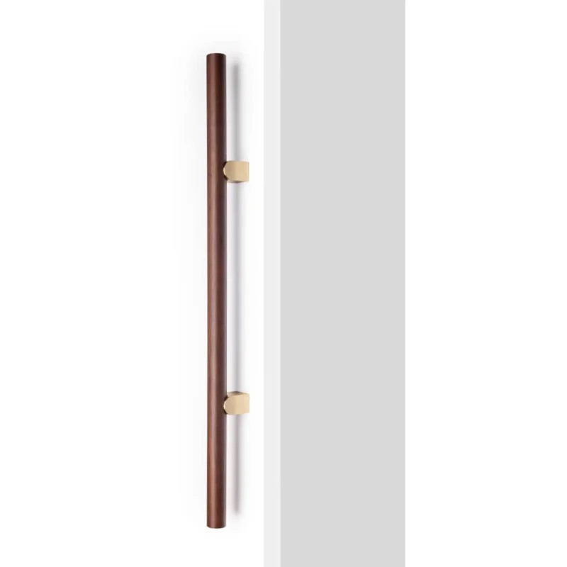 Erbjudande Viefe Stoßgriff KUMO WOOD BIG ONE aus Holz & Aluminium, Nussbaum + Gold gebürstet - 1056 mm - Einseitig (1 Stück)
