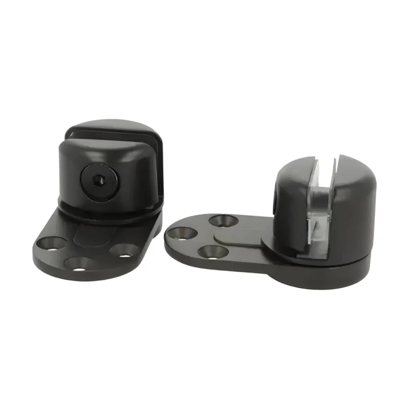 Siso 1 Paar Pivotscharnier HODOR aus Metall für Glasstärke 8 - 12 mm, Tragkraft 38 kg Schwarz matt Rabatter