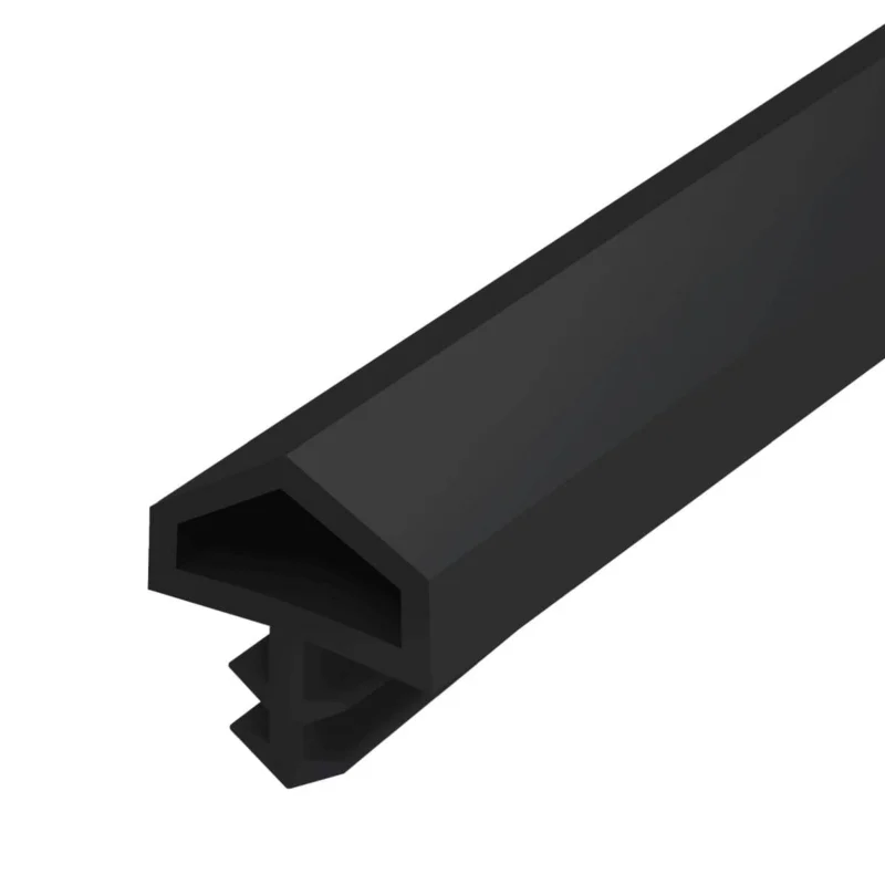Gedotec Zimmertürdichtung M680 aus PVC für Innentüren mit günstigem Drehpunkt, Schwarz - 25 Meter Trygg betalning