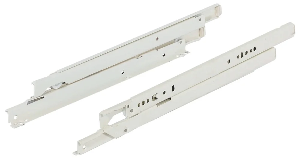Fulterer Schubladenschienen Vollauszug FR6500 bis 50 kg Rollenführung Stahl aufliegende Montage, 400 mm / 420 mm Säker betalning