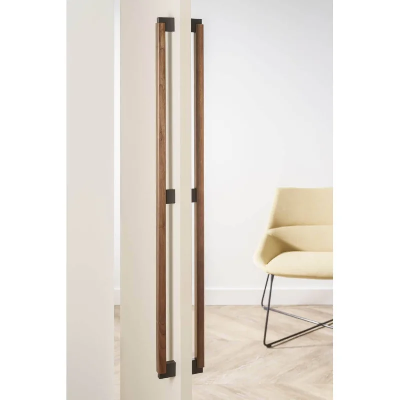 Viefe Stoßgriff DUO BIG aus Holz & Aluminium, Eiche - Lavagrau - 960 mm - Einseitig (1 Stück) Populär
