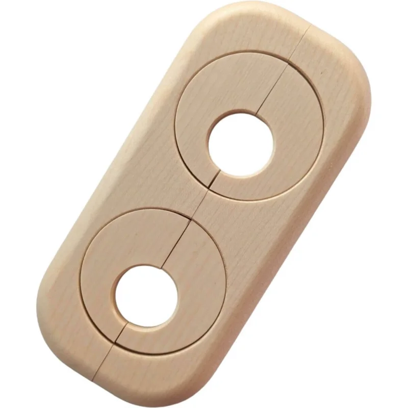 Gedotec Heizkörper-Doppelrosette aus Holz lackiert, 122 x 58 mm Ahorn lackiert 19 mm - 3/8'' Outlet