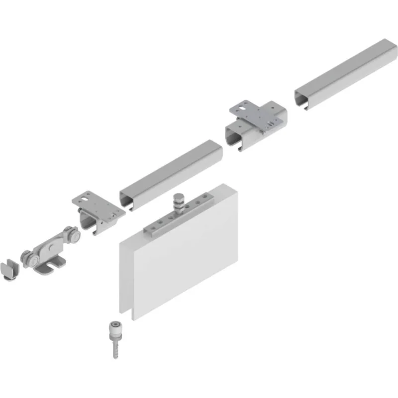 Helm Schiebetorbeschlag-Set für Deckenbefestigung 4000 mm, System 400 - Tragkraft bis 400 kg Populärt val