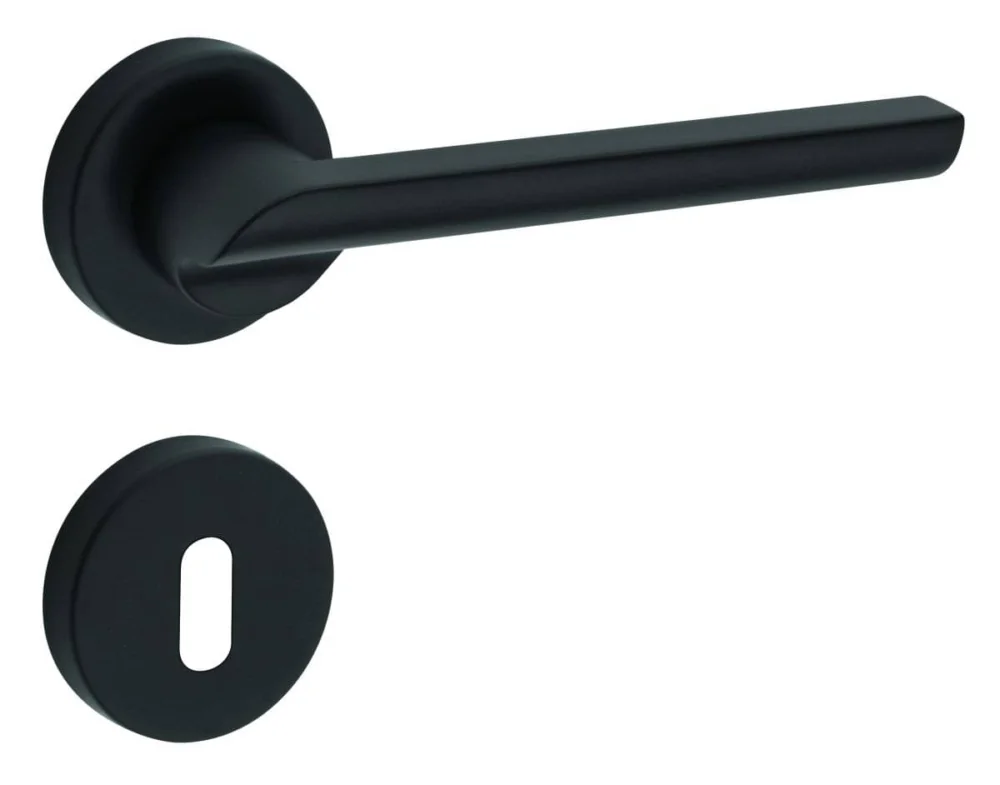 Begränsat antal Fimet Drückergarnitur PUNTO aus Metall Schwarz matt, BB - Buntbart