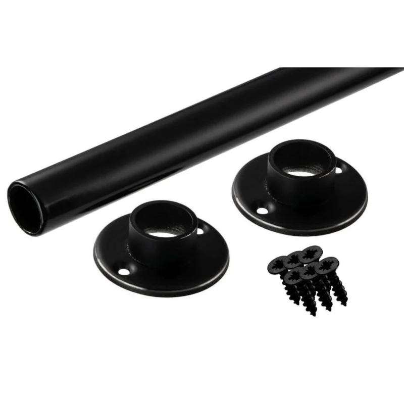 Billigare Gedotec Schrankrohr POLE BLACK aus Stahl schwarz rund Ø 25 mm, 1200 mm