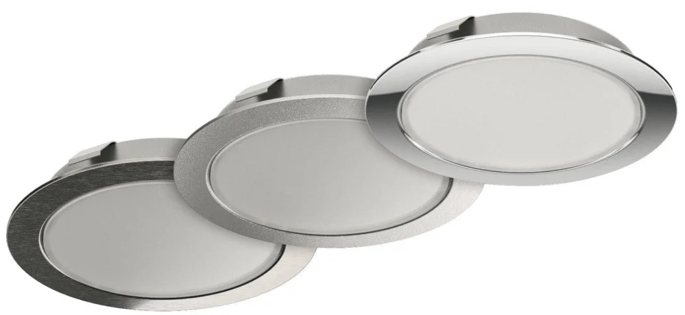 Häfele Ein-/Unterbauleuchte 12 V Loox LED 2048 Spot rund multi-weiß, silber eloxiert risnedsättning