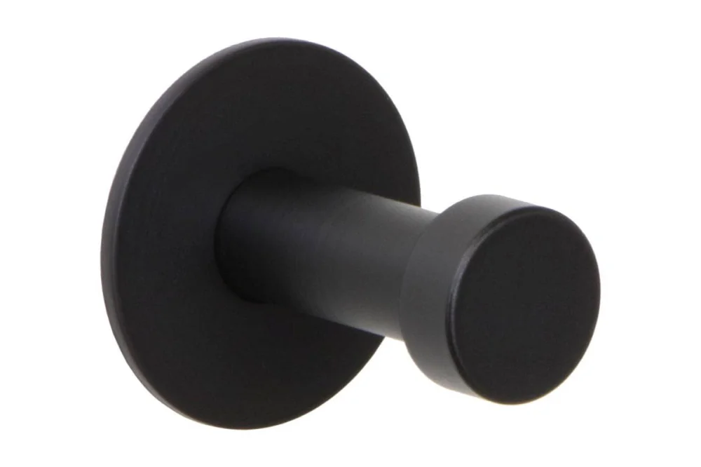 Billig Gedotec Garderobenhaken PANTHER aus Edelstahl schwarz, Tiefe 32 mm