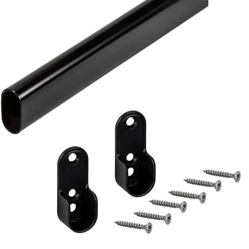Nedsatt pris Gedotec Schrankrohr BLACK aus Stahl schwarz oval 30 x 15 mm, 2000 mm