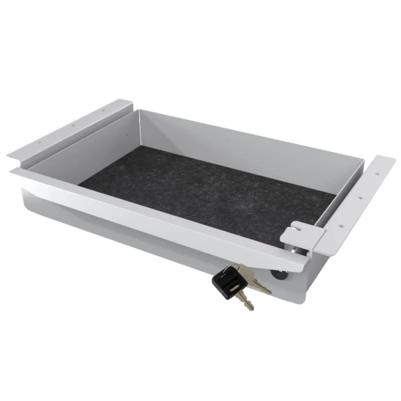 Utförsäljning BMB Unterbau-Schublade STORIT aus Stahl, abschließbar 400 x 270 x 75 mm Silber RAL 9006