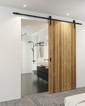 Nyhet Häfele Schiebetürbeschlag Slido Design 100-S Schiebetürset für Holztüren Länge 2000 mm