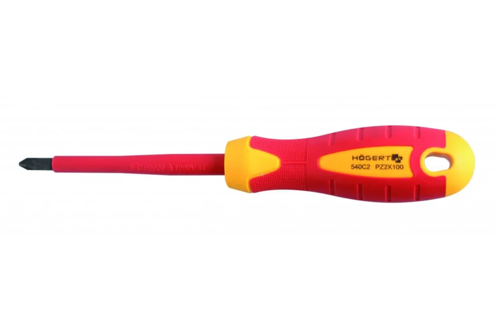Premium Högert Pozidriv-Schraubendreher zum Arbeiten unter Spannung bis 1000V, PZ2 - 100 mm