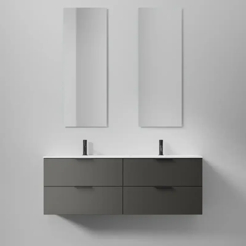 Kampanjpris Tvättställsskåp INR Core Solid med 4 LådorCarbon Grey, 1400x454x500 mm