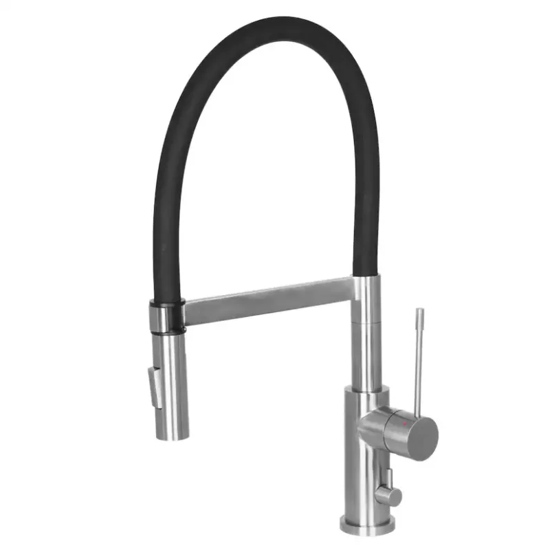 Beställ idag Köksblandare Strand Stainless Orust Rostfri/SvartMed Diskmaskinsavstängning