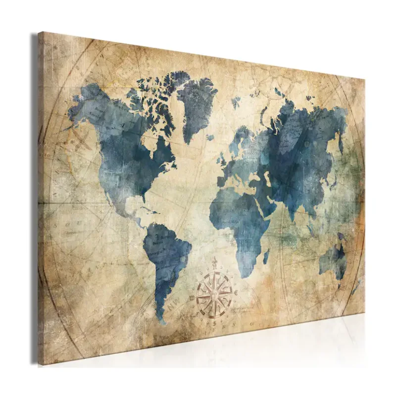 Populär Tavla Arkiio Retro Map120x80 cm