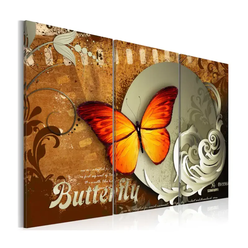 Fri frakt Tavla Arkiio Fiery Butterfly And Full Moon90x60 cm