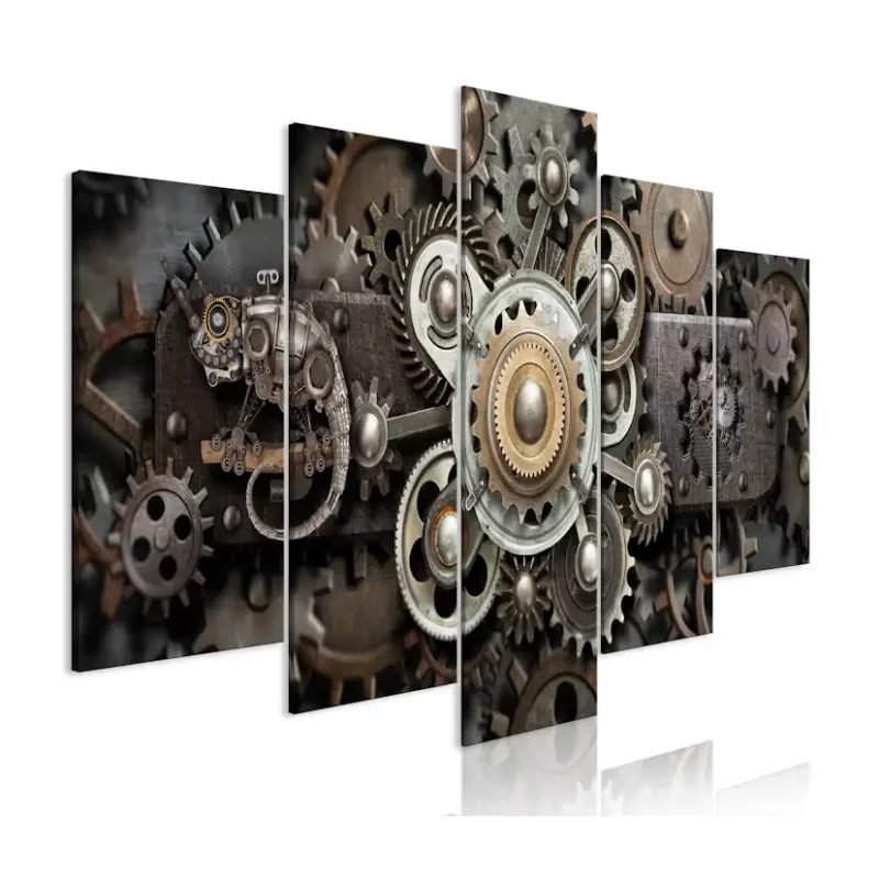 Nedsatt pris Tavla Arkiio Old Mechanism Wide 5 delar100x50 cm
