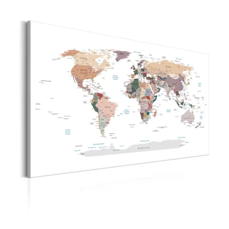Rabatt Tavla Arkiio World Map Where Today60x40 cm