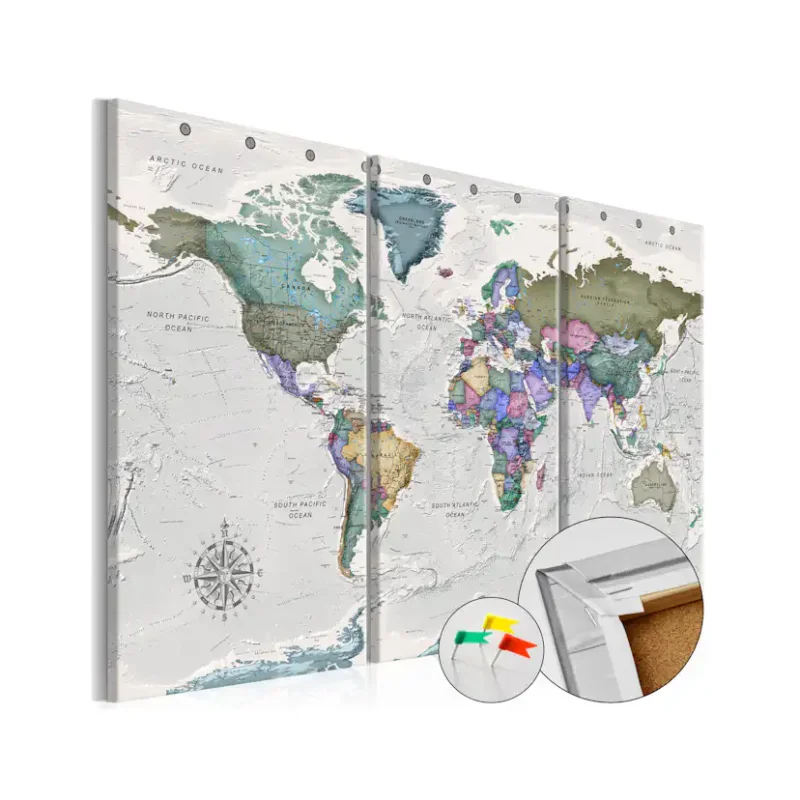 Snabb frakt Anslagstavla Arkiio World Destinations 3 Delar90x60 cm