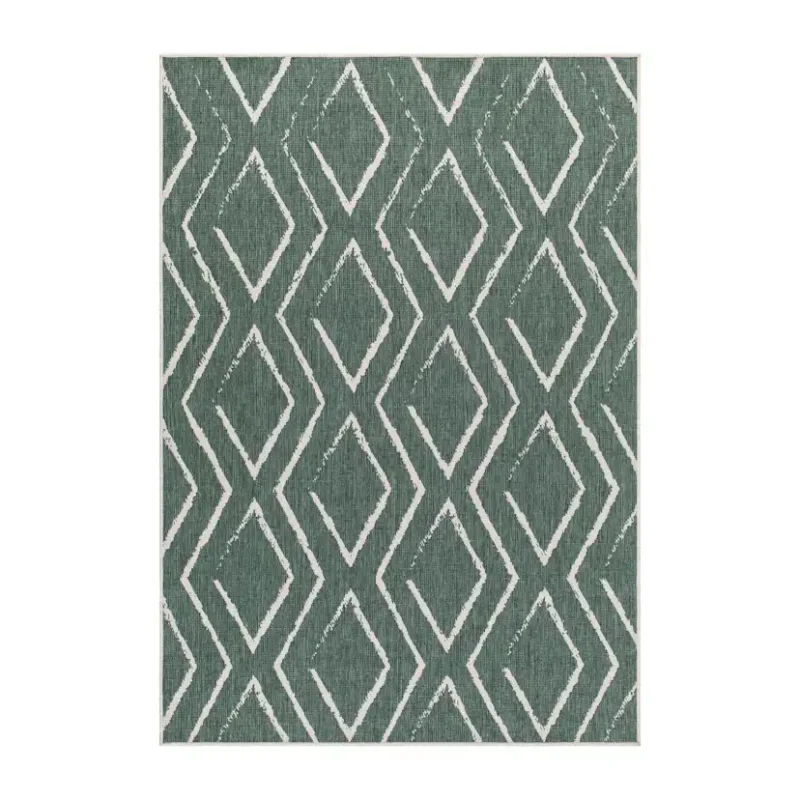 Utomhusmatta KM Carpets Havanna RombGrön, 200x290 cm Trygg betalning