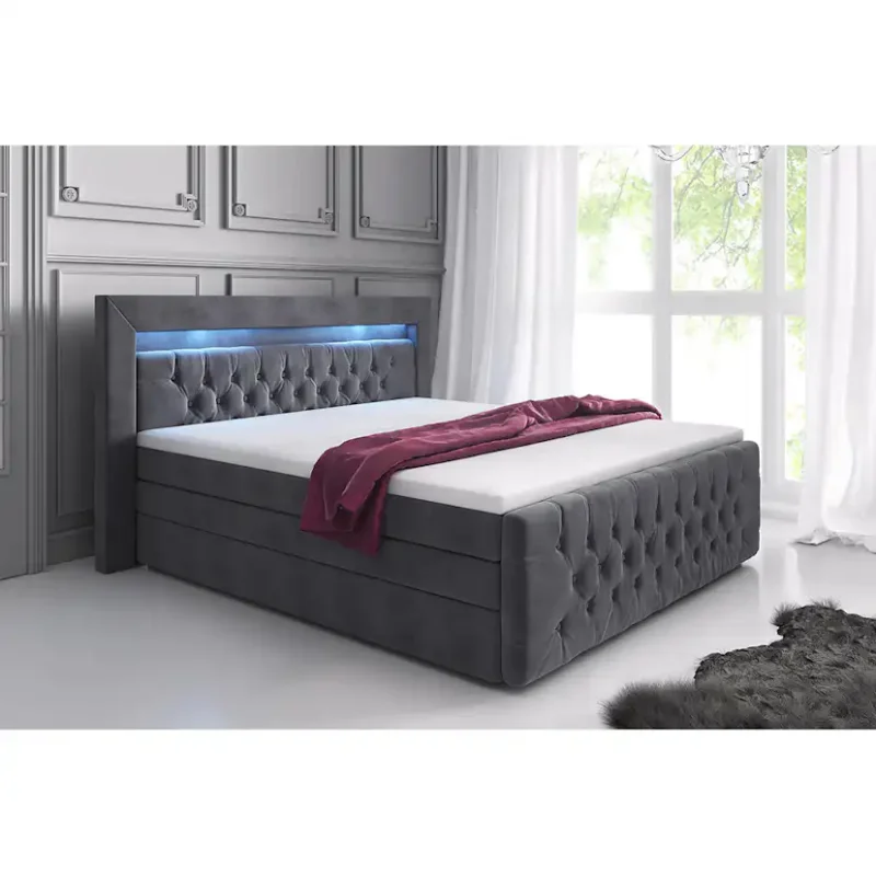 Kontinentalsäng Cloud47 Sängpaket Franco Lyx 180x200 med Förvaring och LED-belysning Rabatt